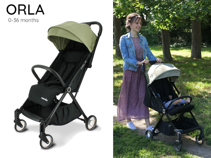 Suitable from Birth to 15 kg Grey + rain Cover Ultra-Compact 1 Hand Nania Orla Automatic Folding Stroller